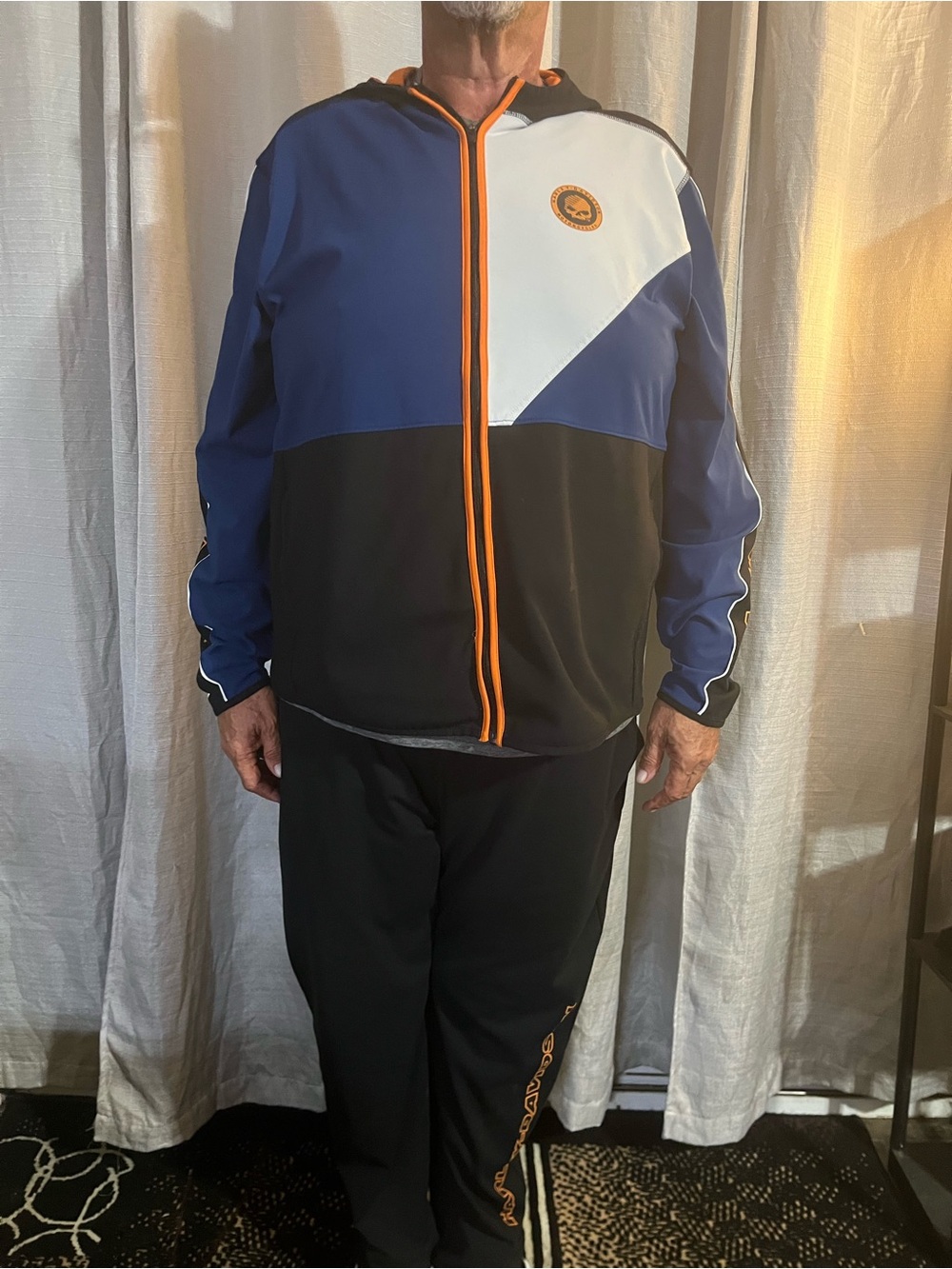 Harley-Davidson Blue Black and White Hooded performance wear set